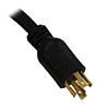 NEMA L15-30P plug with 6 ft. cord connects to compatible AC power source.<br>