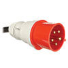 A 1.8 m (6 ft.) cord with IEC 309 30A Red 415V plug connects the PDU to a compatible AC power source, generator or protected UPS.