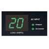 Visual meter reports output power consumption to help balance load levels and prevent overloads. 
