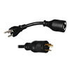 10 ft. cord with locking NEMA L5-20P plug and 5-20P adapter connects the PDU to compatible AC power source.<br>