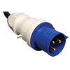 A 3m cord with IEC 309 32A Blue (2P+E) plug connects the PDU to a compatible AC power source, generator or protected UPS.