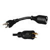 10 ft. power cord with NEMA L5-20P plug comes with a NEMA 5-15/20P to L5-20R plug adapter.<br>