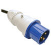 IEC-309 Blue 32A (2P+E) input power cord with 3m / 10-ft. power cord
