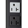 PDU features 32 total 5-15/20R outlets, color-coded to correspond to one of the two circuits. 