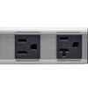 Outlets are spaced 1.77" apart from center to center, to allow enough room for most AC adapters and bulky transformers. 
