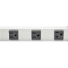 Outlets are spaced 2.64" apart from center to center, to allow enough room for most AC adapters and bulky transformers. 
