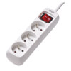 3-Outlet Power Strip - French Type E Outlets, 220-250V AC, 16A, 1.5 m Cord, Type E Plug, White PS3F15