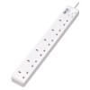 6-Outlet Power Strip - British BS1363A Outlets, 220-250V AC, 13A, 1.8 m Cord, BS1363A Plug, White PS6B18
