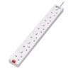 6-Outlet Power Strip - British BS1363A Outlets, Individually Switched, 220-250V, 13A, 3 m Cord, White PS6B35W