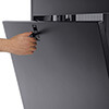 Half-size side panels (2 per side) simplify equipment removal and installation for IT personnel.