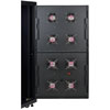 8 high-performance fans mounted on the front door pull air from the front to rear of the enclosure cabinet for cool equipment operation.