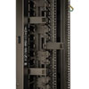 Pre-installed six-foot vertical cable manager eliminates cable stress by organizing network cables within the enclosure.