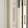 Toolless accessory mounting rails include slots for quick installation of compatible PDUs and vertical cable managers.