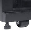 Preinstalled casters enable the enclosure to be easily maneuvered to desired location, where adjustable levelers secure it in place.