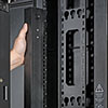 Built-in keyhole slots provide mounting for 0U vertical PDUs and other toolless devices.