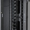 Built-in keyhole slots provide mounting for 0U vertical PDUs and other toolless devices.
