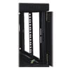 Front vertical mounting rails adjust in 7/8-inch increments to accommodate various equipment sizes from 3 to 20.5 inches deep.