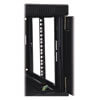 Front vertical mounting rails adjust in 7/8-inch increments to accommodate various equipment sizes from 3 to 20.5 inches deep.