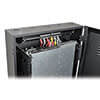 Equipment mounts vertically, allowing easy cable connection access at the top of the rack. 