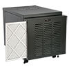 Removable dust filter protects against airborne contaminants and can be replaced with standard furnace filters.