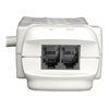 The SUPER6TEL12 includes one set of built-in tel/DSL jacks to prevent surges from damaging your modem/fax/phone equipment.