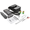 RJ45 and RJ11 jumper cables, RJ11 adapter, headphones, two 9V batteries, carrying case and owner's manual are included.
