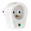 1-Outlet Surge Protector - French Type E Outlet, 220-250V AC, 16A, Direct Plug, Type E Plug, White TLP1F