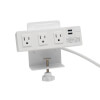 3-Outlet Surge Protector with 2 USB Ports, 10 ft. (3.05 m) Cord - 510 Joules, Desk Clamp, White Housing TLP310USBCW
