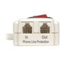 A set of RJ11 jacks protects modems, fax machines and telephones against dataline surges.
