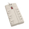Protect It! 8-Outlet Surge Protector, 8 ft. Cord with Right-Angle Plug, 1440 Joules, Diagnostic LEDs, Light Gray Housing TLP808