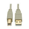 USB 2.0 A to B Cable (M/M), Beige, 10 ft. (3.05 m) U022-010-BE