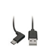 USB-A to USB-C cable, Right-Angle USB-C, USB 2.0, Thunderbolt 3 Compatible, (M/M), 3 ft. (0.91 m) U038-003-CRA
