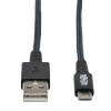 Heavy-Duty USB-A to USB Micro-B Cable - M/M, USB 2.0, UHMWPE and Aramid Fibers, Gray, 10 ft. (3.05 m) U050-010-GY-MAX