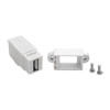 Includes white USB all-in-one keystone/panel mount coupler (F/F) and 2 screws.<br>