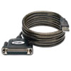 The U207-006 converts a DB25 Centronics printer cable for connection to a computer USB port to take advantage of faster data transfer rates.