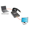 Connect a DVI or VGA monitor or projector to the USB 2.0 port on your computer or laptop.