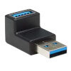 USB 3.0 SuperSpeed Adapter - USB-A to USB-A, M/F, Down Angle, Black U324-000-DN