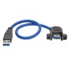 USB 3.0 SuperSpeed Panel-Mount Type-A Extension Cable (M/F), 1 ft. (0.31 m) U324-001-APM