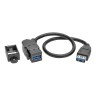 USB 3.0 All-in-One Keystone/Panel Mount Coupler Cable (F/F), Angled Connector, Black, 1 ft. (0.31 m) U325-001-KPA-BK