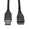 USB 3.0 SuperSpeed Device Cable (A to Micro-B M/M) Black, 6 ft. (1.83 m) U326-006-BK