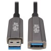 USB 3.2 Gen 1 CL3-Rated Fiber Active Optical Cable (AOC) - Extension/Repeater, A/A M/F, Black, 50 m U330F-50M-G1