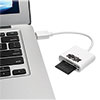 Plugs into your laptop's USB slot to transfer photos, video, music, documents and other data from a memory card.