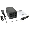 Package includes: 4 ft. USB 3.0 A/B cable, external power supply, screws for mounting 2.5" hard drives and Owner's Manual.