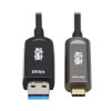 USB-A to USB-C AOC Cable (M/M) - USB 3.2 Gen 2 Plenum-Rated Fiber Active Optical - Data Only, Black, 15 m U428F-15M-D3