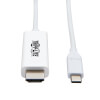 USB-C to HDMI Adapter Cable (M/M), 4K 60 Hz, 4:4:4, Thunderbolt 3 Compatible, White, 3 ft. (0.9 m) U444-003-H4K6WE