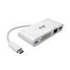 USB-C Multiport Adapter, DVI, USB-A Port, Gbe and PD Charging, White U444-06N-DGU-C