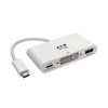 USB-C to DVI Adapter with USB-A Port and PD Charging, White U444-06N-DU-C