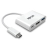 USB-C to HDMI Adapter with USB-A Port and PD Charging, HDCP, White U444-06N-HU-C