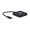 USB-C Adapter, Dual Display - 4K 60 Hz DisplayPort, 8K, HDR, 4:4:4, HDCP 2.2, DP 1.4 Alt Mode, Black U444-2DP-MST4K6