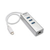 lumaoch Type-C HUB USB-C to 3 USB3.0 Ports SD TF Card Slot 5 in 1 Multi-Function Aluminium Alloy HUB Color : Silver
